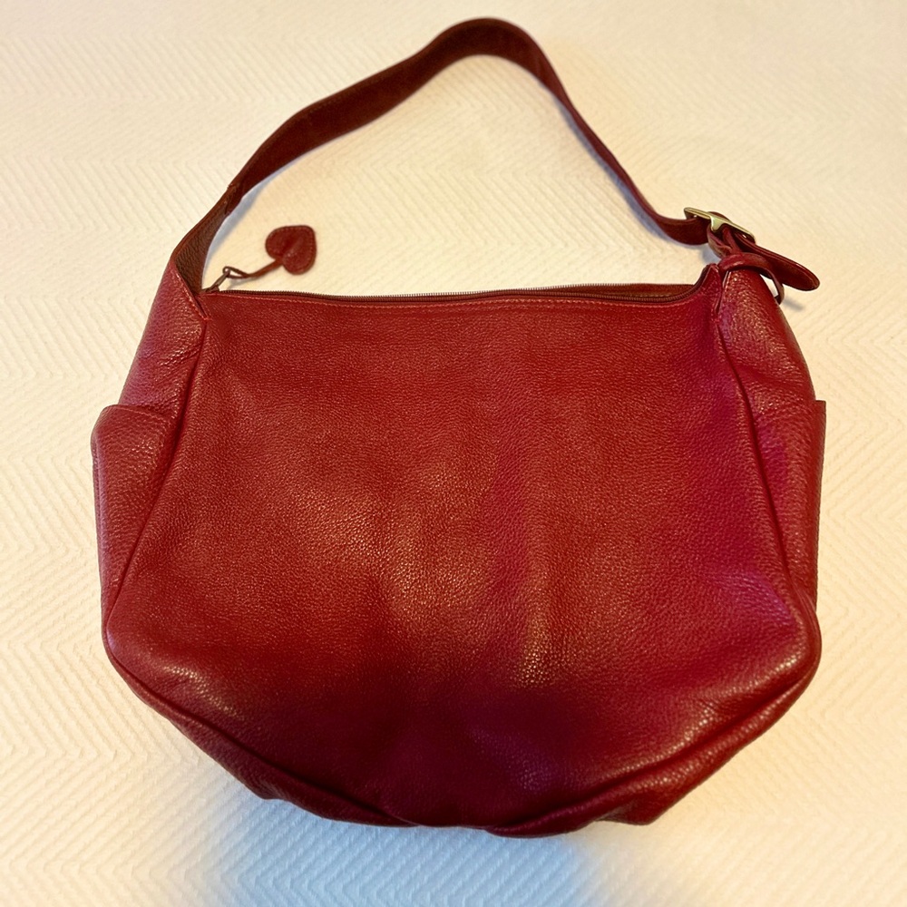 Jo Ann Page Handmade Red Leather Shoulder Bag